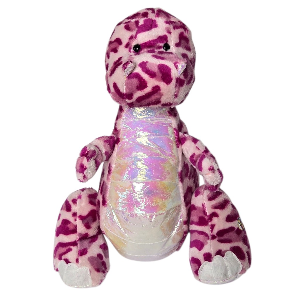Webkinz Ganz Spotty Dinosaur Plush 9" Pink‎ Purple Iridescent Belly HM339 2010
